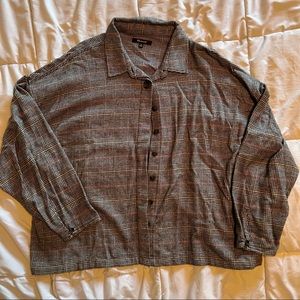 Madewell Grey Plaid Cotton Flannel Size XL